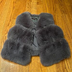 Imoga Girl’s Grey Fur Vest Size 10